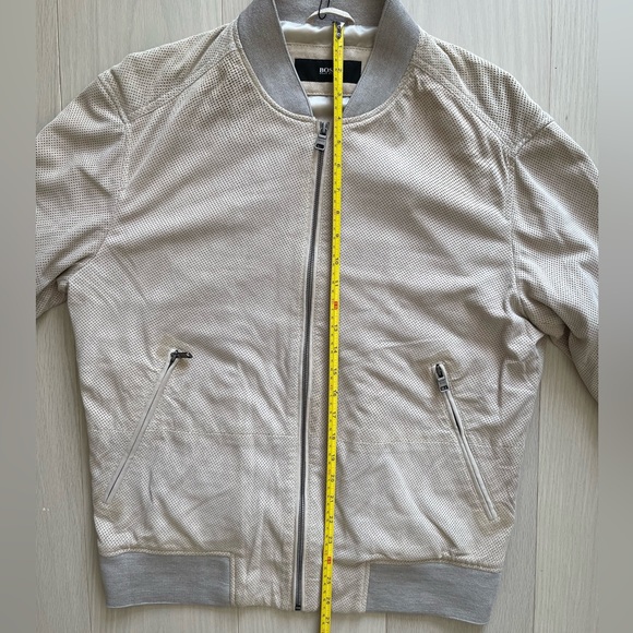 NEW Hugo Boss Mens Suede Leather Bomber Jacket - Picture 12 of 14
